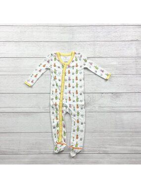 Tiny Tillia By Avon Baby Footed Pajamas Animal Print Snap 6-9 Months